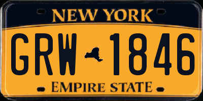 NY license plate GRW1846