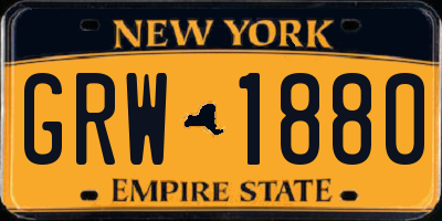NY license plate GRW1880
