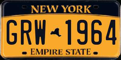 NY license plate GRW1964