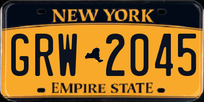 NY license plate GRW2045