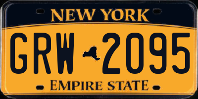 NY license plate GRW2095