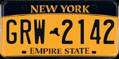 NY license plate GRW2142