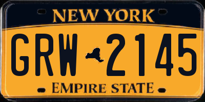 NY license plate GRW2145