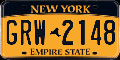 NY license plate GRW2148