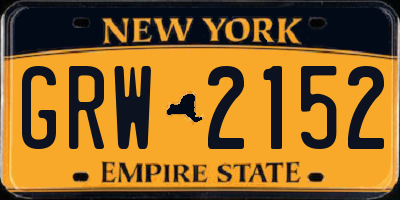 NY license plate GRW2152