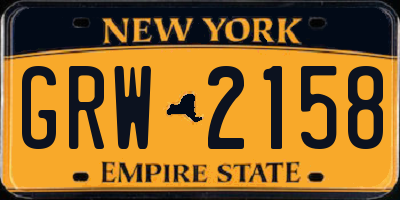 NY license plate GRW2158