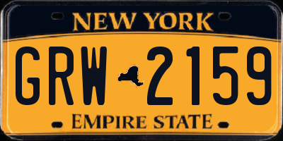 NY license plate GRW2159