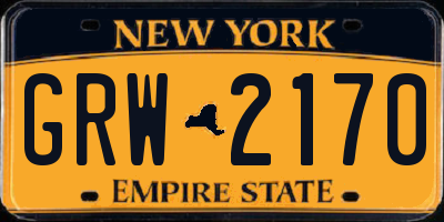 NY license plate GRW2170