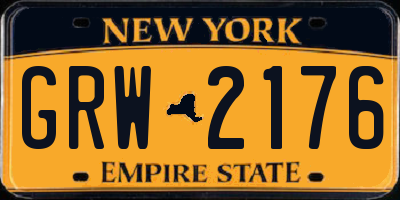 NY license plate GRW2176