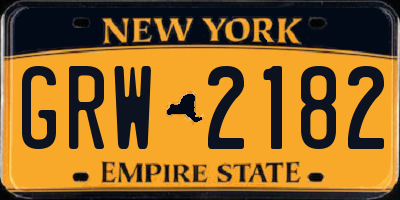 NY license plate GRW2182