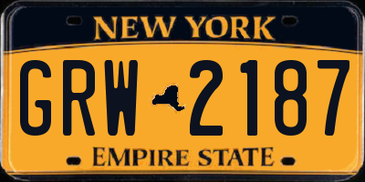 NY license plate GRW2187
