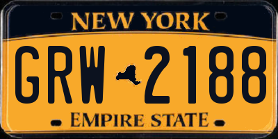 NY license plate GRW2188