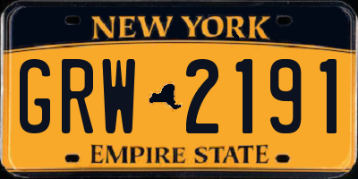 NY license plate GRW2191