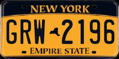 NY license plate GRW2196