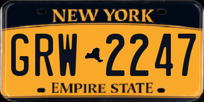 NY license plate GRW2247
