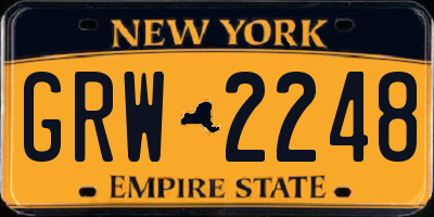 NY license plate GRW2248