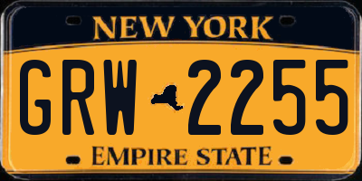 NY license plate GRW2255