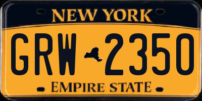 NY license plate GRW2350