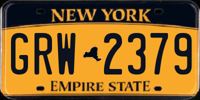 NY license plate GRW2379