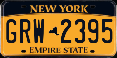 NY license plate GRW2395
