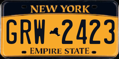 NY license plate GRW2423