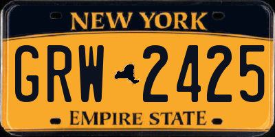 NY license plate GRW2425