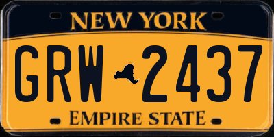 NY license plate GRW2437