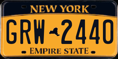 NY license plate GRW2440