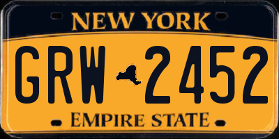 NY license plate GRW2452