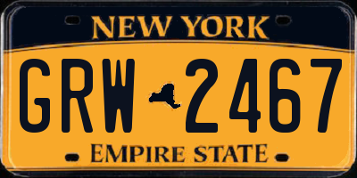 NY license plate GRW2467