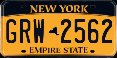 NY license plate GRW2562