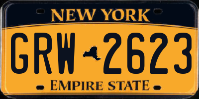 NY license plate GRW2623