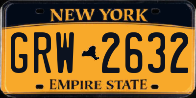 NY license plate GRW2632