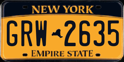 NY license plate GRW2635