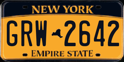 NY license plate GRW2642