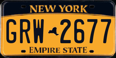 NY license plate GRW2677