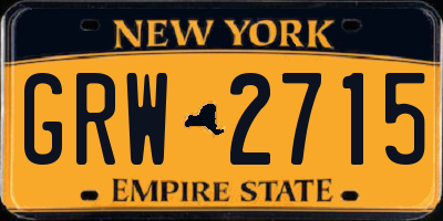 NY license plate GRW2715