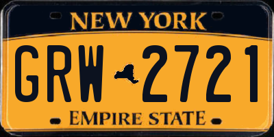 NY license plate GRW2721