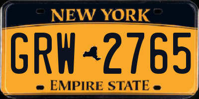 NY license plate GRW2765
