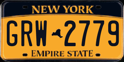 NY license plate GRW2779