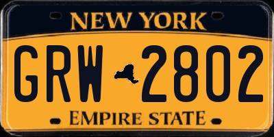 NY license plate GRW2802