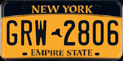 NY license plate GRW2806