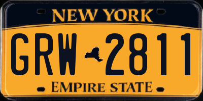 NY license plate GRW2811