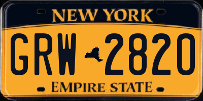 NY license plate GRW2820