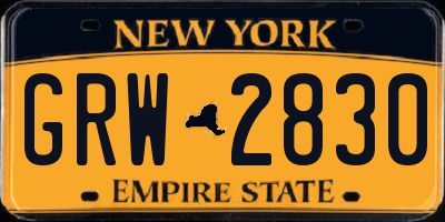 NY license plate GRW2830