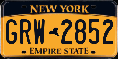 NY license plate GRW2852