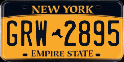 NY license plate GRW2895