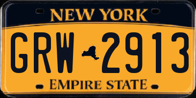NY license plate GRW2913