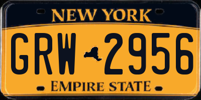NY license plate GRW2956