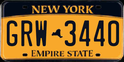 NY license plate GRW3440